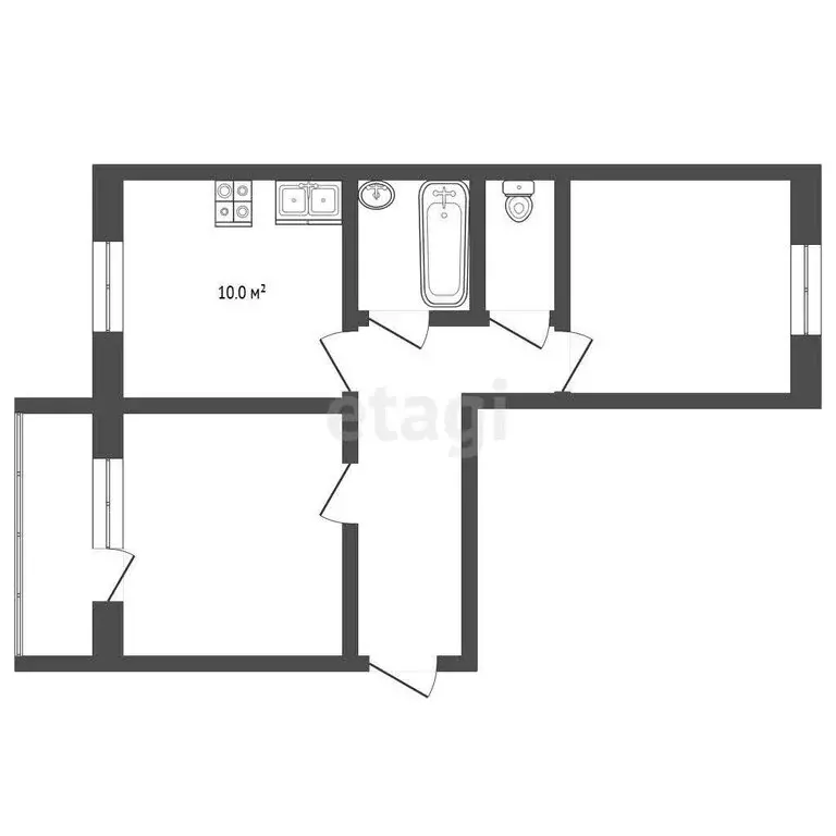 2-комнатная квартира: Серпухов, Московское шоссе, 47А (47.8 м) - Фото 0