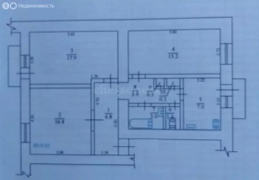 3-комнатная квартира: Севастополь, улица Патриса Лумумбы, 4 (73 м) - Фото 2
