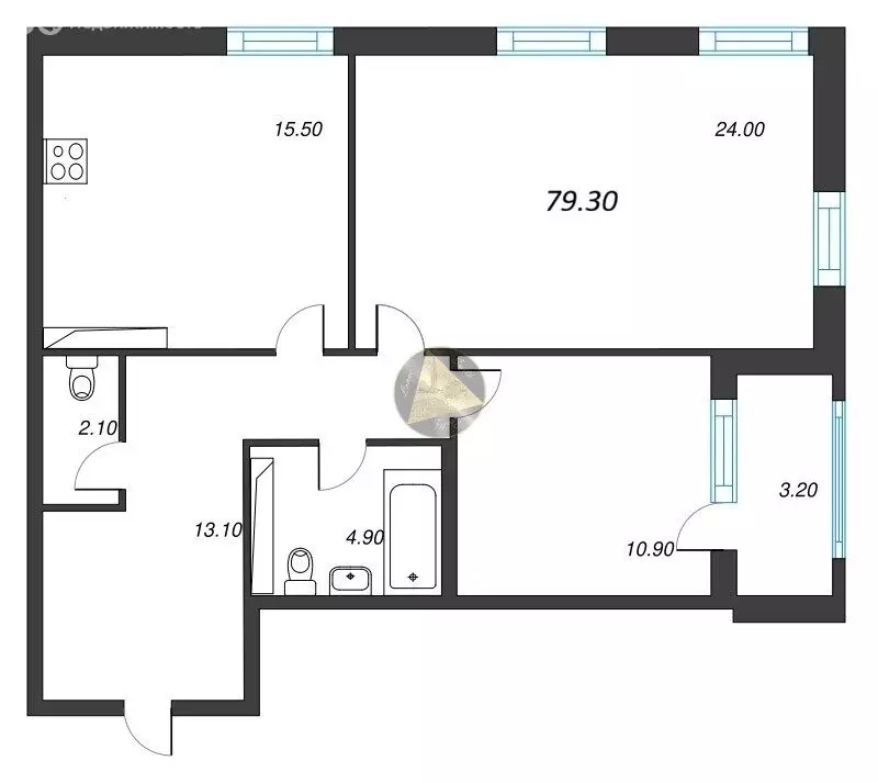 2-комнатная квартира: Санкт-Петербург, Планерная улица, 99 (79.3 м) - Фото 1