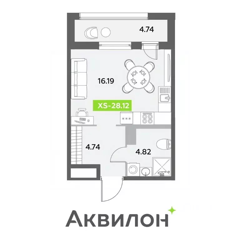 Студия Санкт-Петербург ул. Среднерогатская, 11к2 (28.12 м) - Фото 0