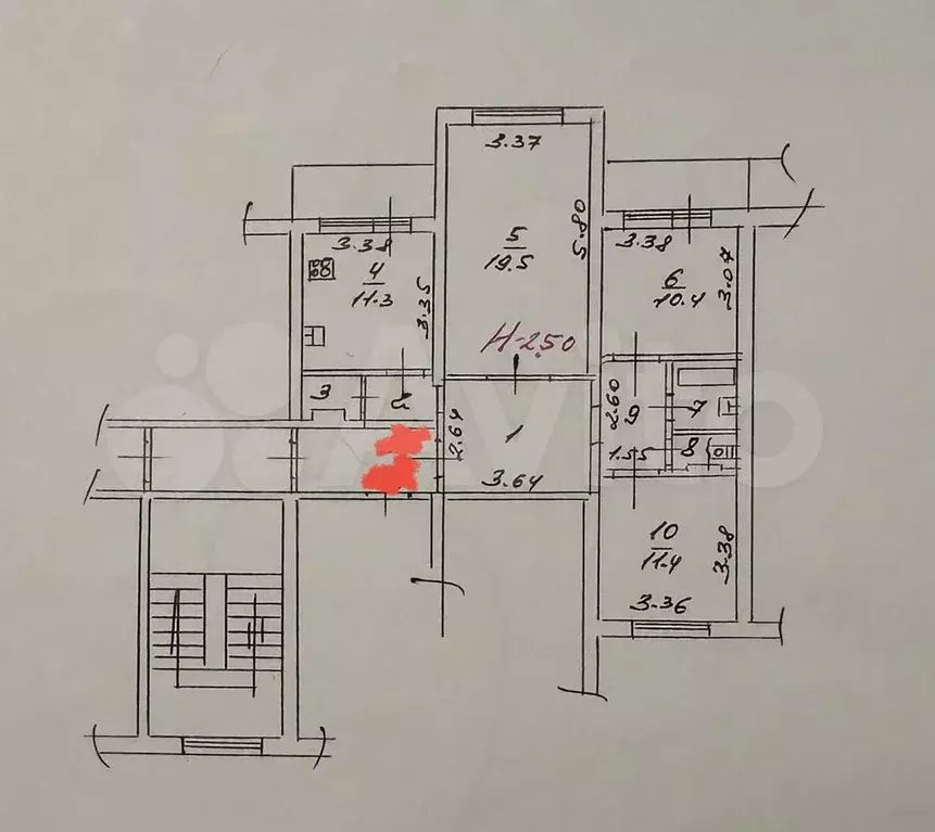 3-к. квартира, 75 м, 2/10 эт. - Фото 0