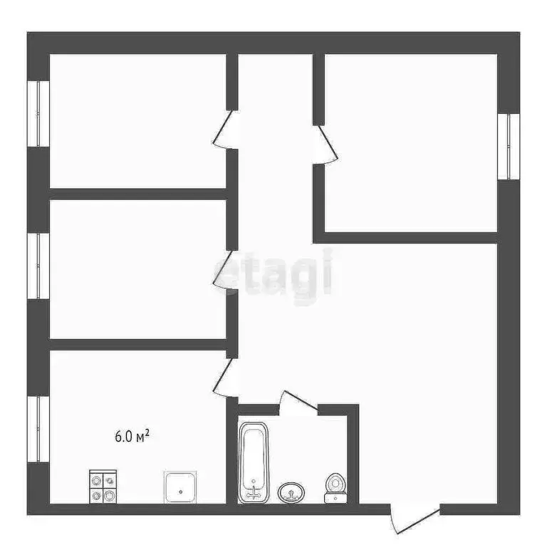 3-комнатная квартира: Ялуторовск, Шоссейный переулок, 4 (54 м) - Фото 1