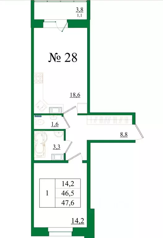 1-к кв. Ленинградская область, Гатчина Въезд мкр,  (47.6 м) - Фото 0