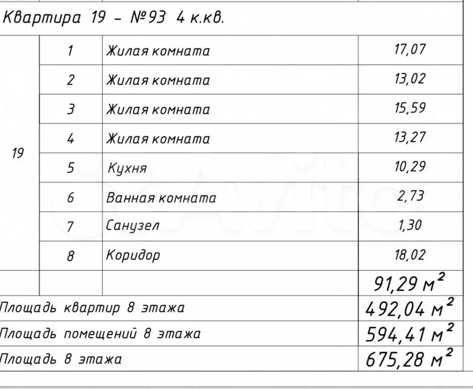 4-к. квартира, 91,3м, 8/8эт. - Фото 1