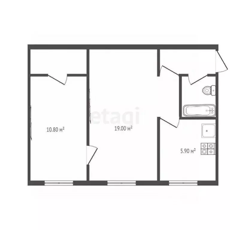 2-к кв. Челябинская область, Озерск ул. Космонавтов, 32 (44.7 м) - Фото 1