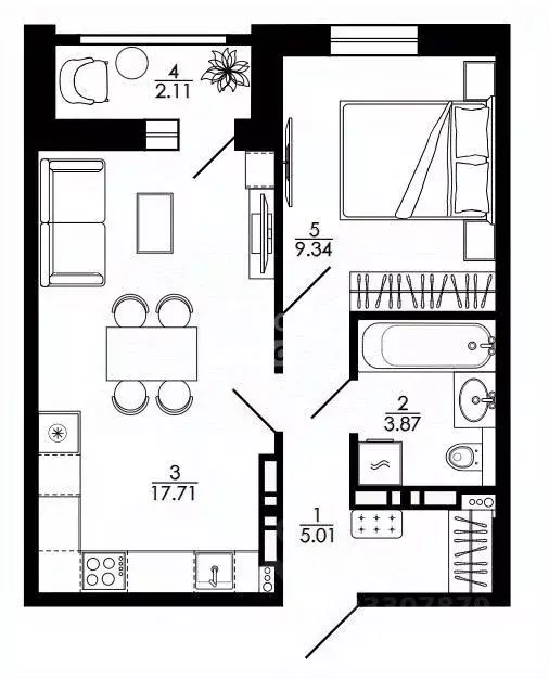 1-к кв. Липецкая область, Липецк просп. Победы, 99 (38.11 м) - Фото 0