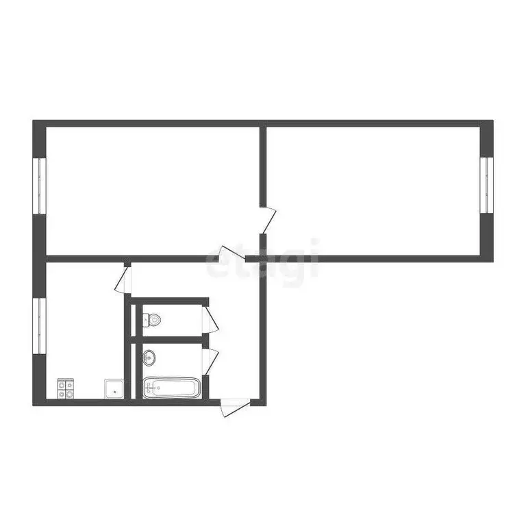 2-комнатная квартира: Дмитров, микрорайон ДЗФС, 2 (45.8 м) - Фото 1