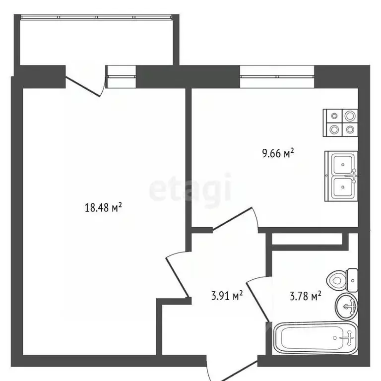 1-к кв. Ленинградская область, Кудрово г. Всеволожский район, ... - Фото 2