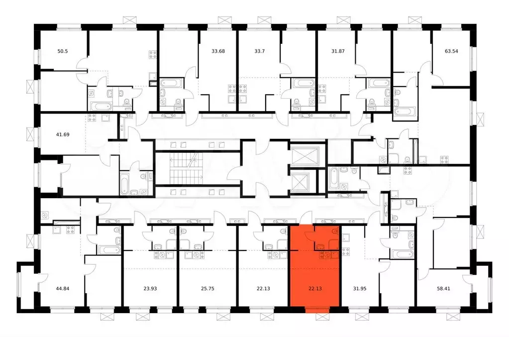 Квартира-студия, 22,1 м, 8/10 эт. - Фото 1