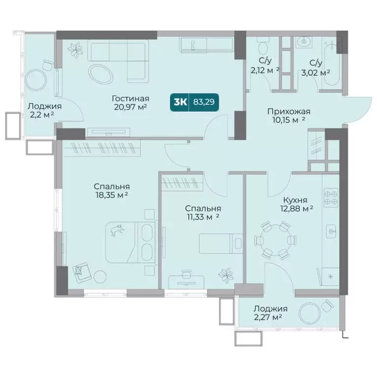 3-к кв. Краснодарский край, Новороссийск Золотой Берег жилой комплекс ... - Фото 1