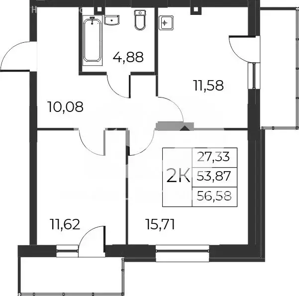 2-комнатная квартира: Новосибирск, улица Гоголя, 222 (56.6 м) - Фото 0