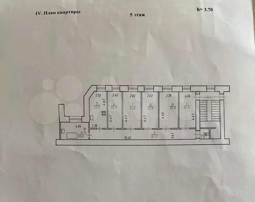 4-к. квартира, 98,8 м, 5/5 эт. - Фото 0