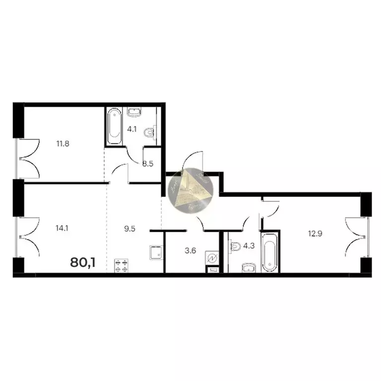 2-комнатная квартира: Санкт-Петербург, набережная Обводного канала, ... - Фото 0