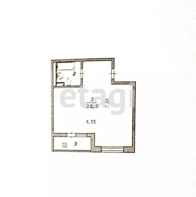 Квартира-студия: Белгород, Харьковская улица, 3 (39.5 м) - Фото 1