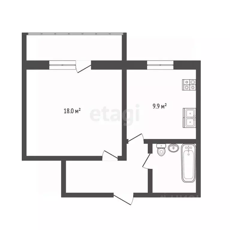 1-к кв. Пермский край, Пермь ул. Чкалова, 10А (38.4 м) - Фото 1