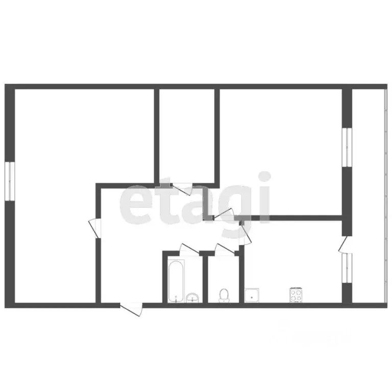 2-к кв. Тюменская область, Тюмень ул. Щербакова, 88 (52.9 м) - Фото 1