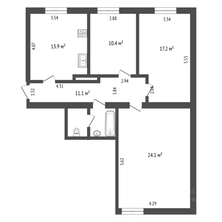 3-к кв. Тюменская область, Тюмень Тарманы мкр, ул. Малышева, 24 (80.9 ... - Фото 2