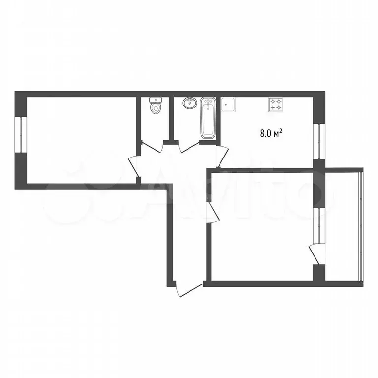 2-к. квартира, 51,7 м, 5/5 эт. - Фото 1