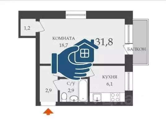 1-к кв. Пензенская область, Пенза ул. Циолковского, 31 (31.0 м) - Фото 0