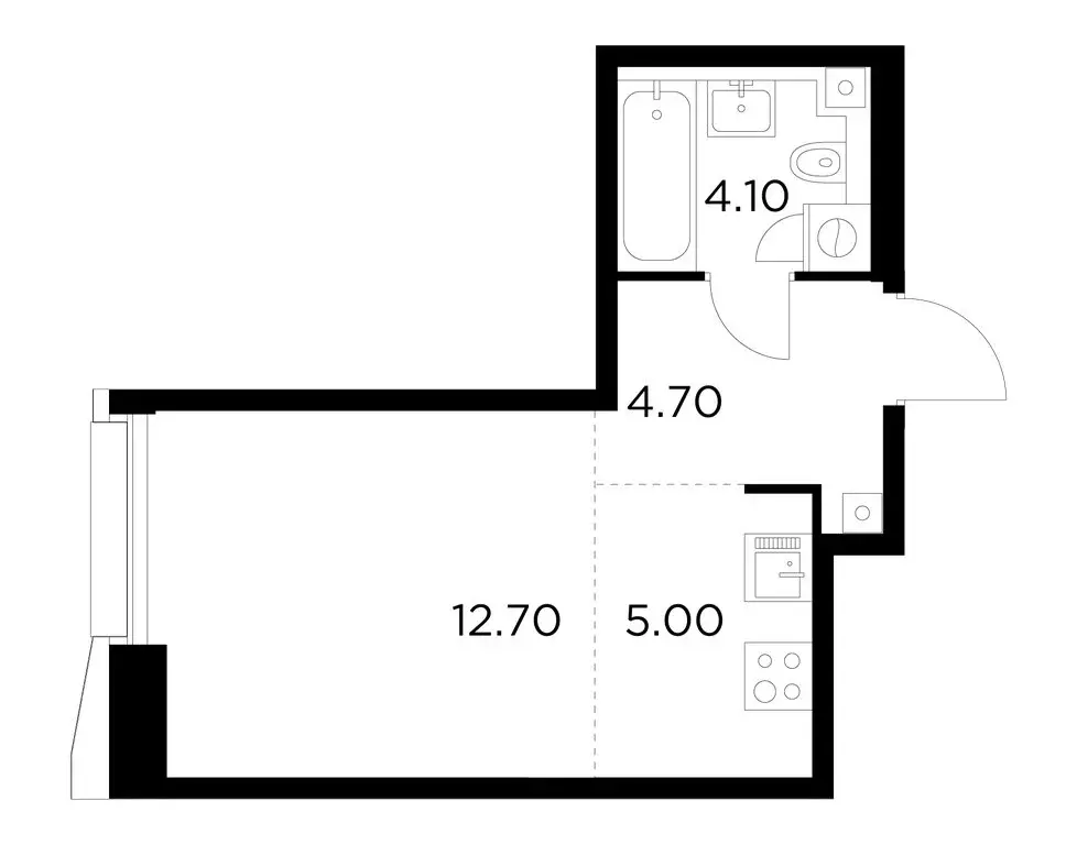1-комнатная квартира: Москва, ЖК Инджой (26.4 м) - Фото 0
