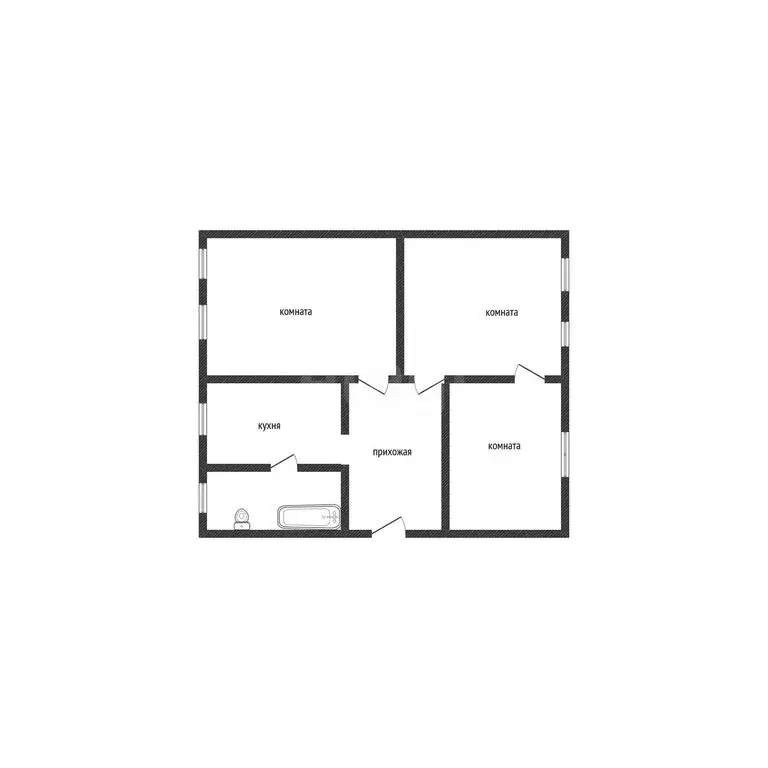 3-комнатная квартира: Бийск, 1-й Военный Городок, 61 (72.7 м) - Фото 1
