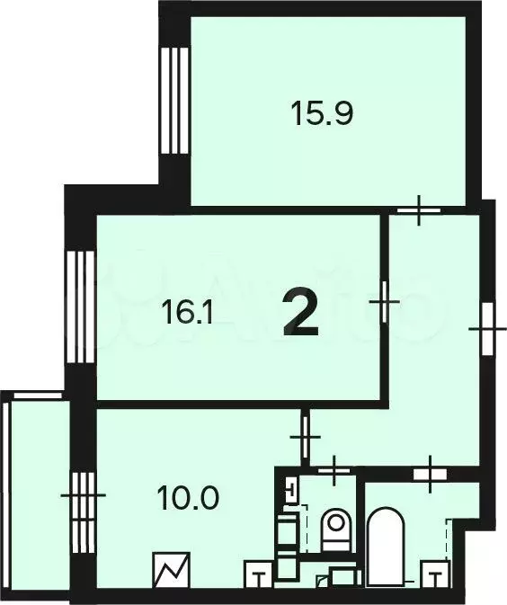 Аукцион: 2-к. квартира, 54,8 м, 20/24 эт. - Фото 0