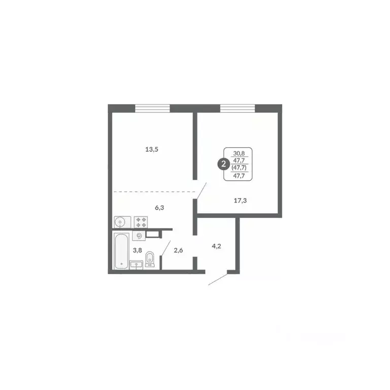 2-к кв. Кировская область, Киров ул. Потребкооперации, 34к1 (47.7 м) - Фото 1