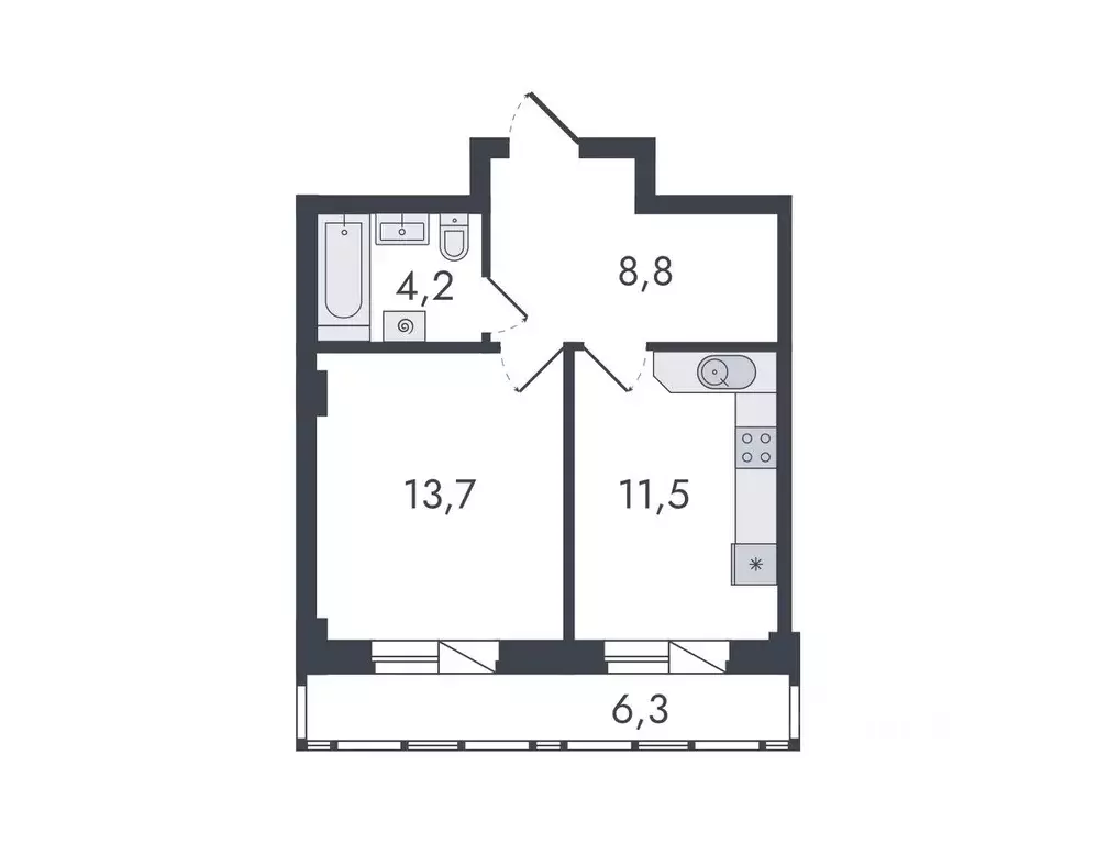 1-к кв. Кировская область, Киров ул. Чистопрудненская, 13 (44.5 м) - Фото 0