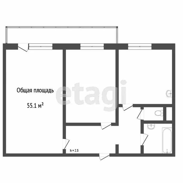 2-комнатная квартира: Томск, улица Ивановского, 16 (54 м) - Фото 0
