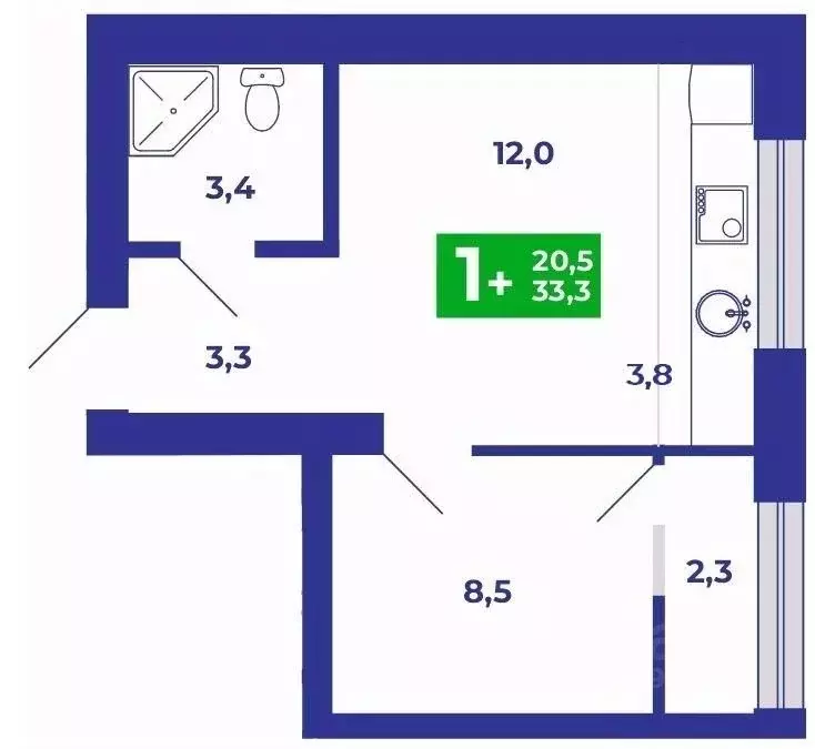1-к кв. Башкортостан, Стерлитамакский район, Отрадовский сельсовет, с. ... - Фото 1