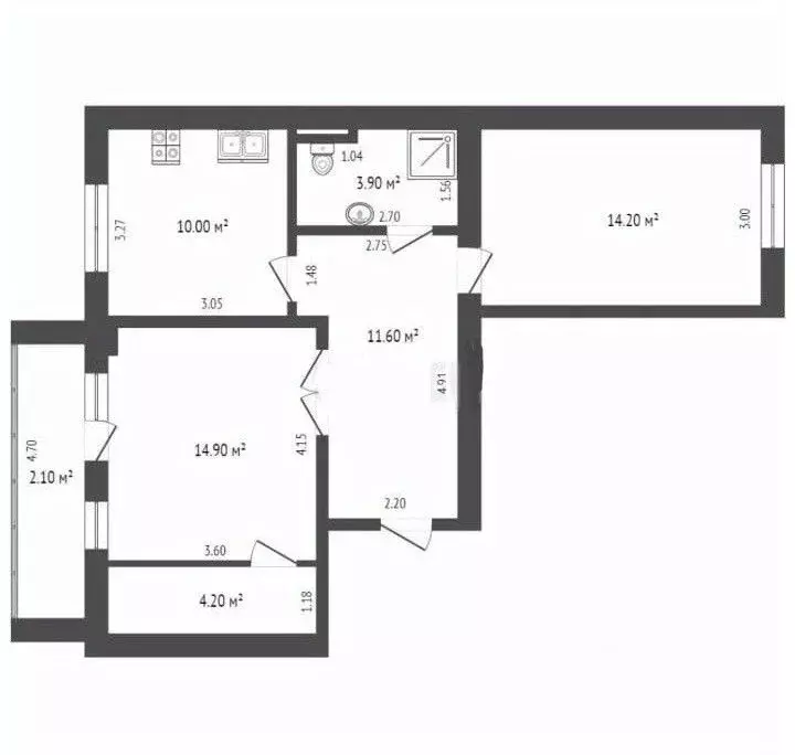 2-к кв. Забайкальский край, Чита Белорусская ул., 42 (58.8 м) - Фото 1