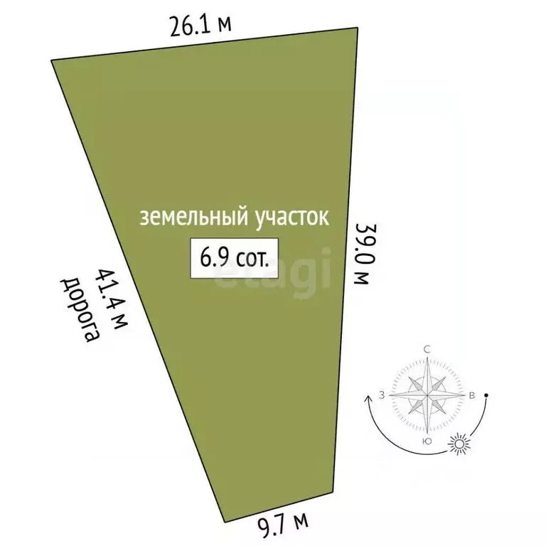Участок в Севастополь с. Вишневое, ул. Качинская, 53 (6.9 сот.) - Фото 2