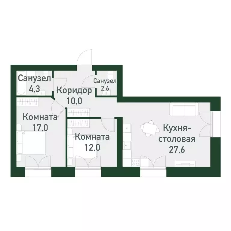 2-комнатная квартира: Екатеринбург, улица Амундсена, 183 (73.4 м) - Фото 1
