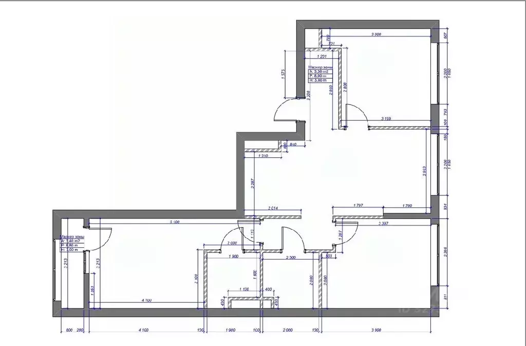 3-к кв. Москва № 160 кв-л, 1Вк4 (75.6 м) - Фото 2