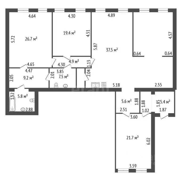 5-к кв. Санкт-Петербург Большая Московская ул., 1-3 (176.3 м) - Фото 2