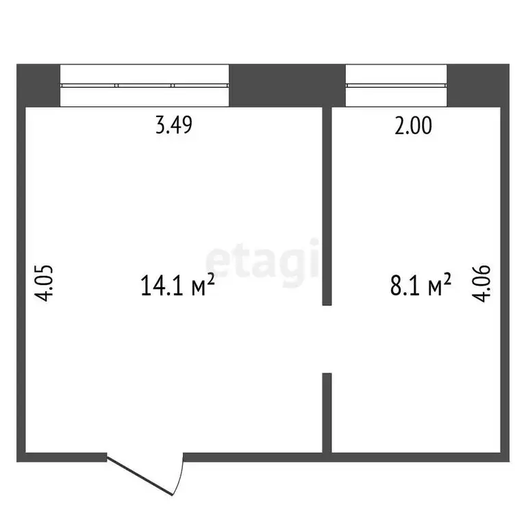 1к в 3-комнатной квартире (22.2 м) - Фото 0