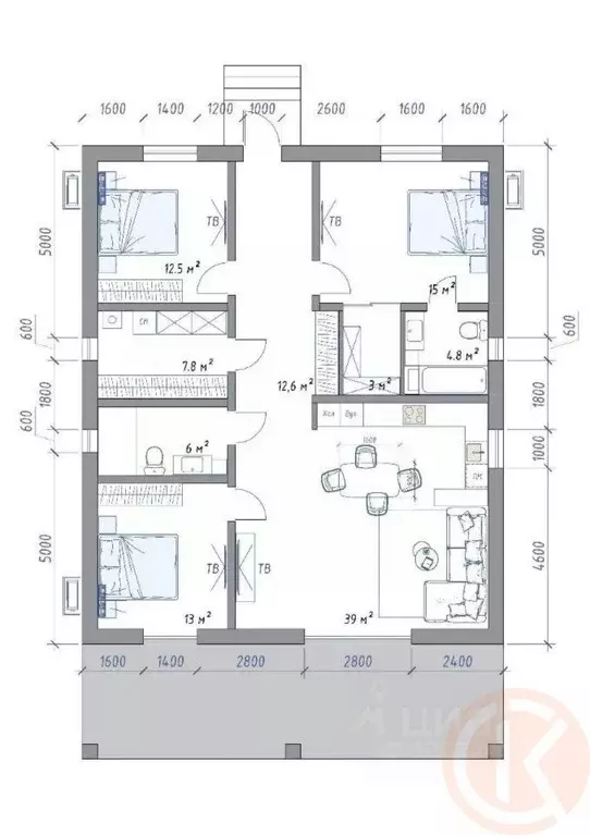 Дом в Крым, Симферополь ул. 34-я Коллективных Садов, 1 (142 м) - Фото 2