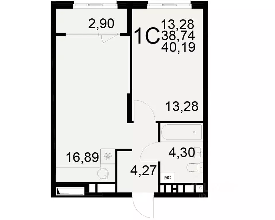 1-к кв. Рязанская область, Рязань ул. Бирюзова (38.74 м) - Фото 0