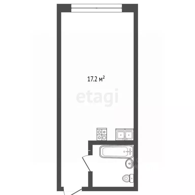 Студия Кемеровская область, Кемерово Инициативная ул., 27а (16.6 м) - Фото 2