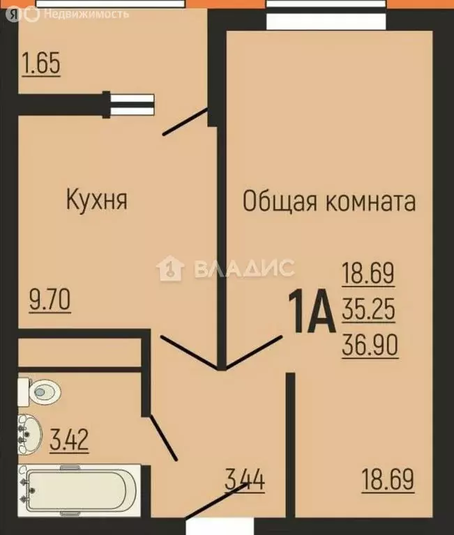 1-комнатная квартира: Краснодар, Прикубанский внутригородской округ, ... - Фото 0