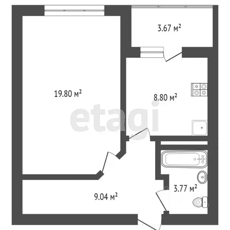 1-к кв. Ярославская область, Ярославль ул. Ньютона, 32к3 (43.0 м) - Фото 1