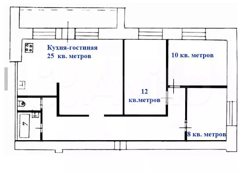 3-к. квартира, 75 м, 3/9 эт. - Фото 0