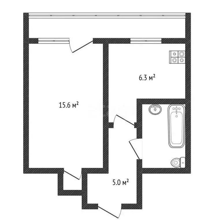 1-комнатная квартира: станица Кавказская, улица Мира, 40 (30.4 м) - Фото 2