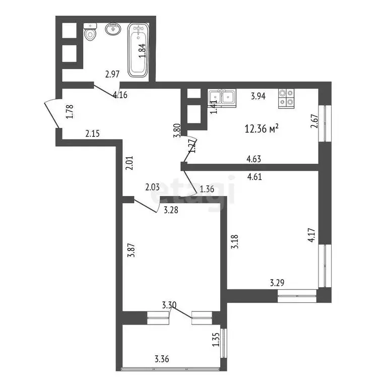 2-комнатная квартира: Туапсе, улица Портовиков, 39/2 (55 м) - Фото 0