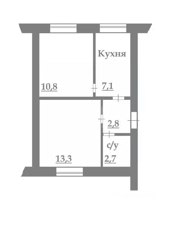 2-к кв. Кемеровская область, Кемерово Арочная ул., 41А (36.7 м) - Фото 1