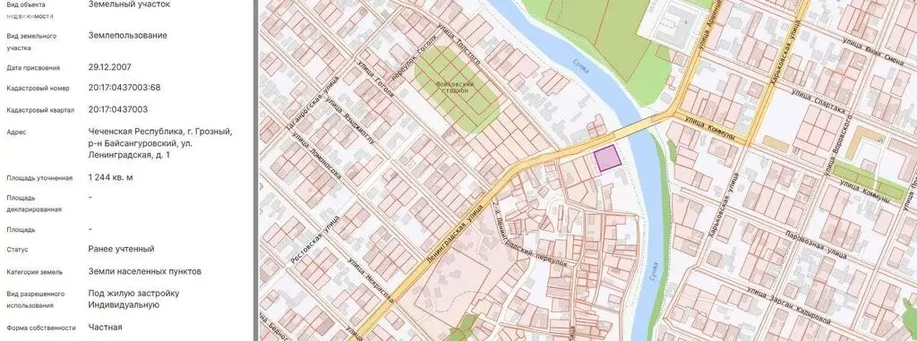 Участок в Грозный, Ленинградская улица (12 м) - Фото 1