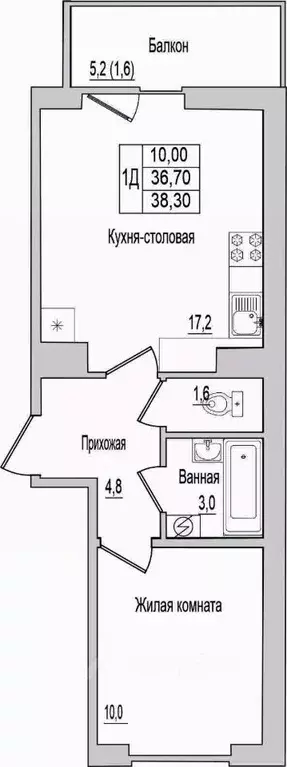 1-к кв. Псковская область, Псковский район, Завеличенская волость, д. ... - Фото 1
