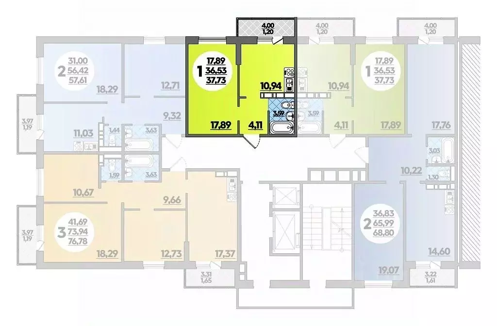 1-к кв. Ростовская область, Ростов-на-Дону ул. Уланская, 17с1 (37.73 ... - Фото 1