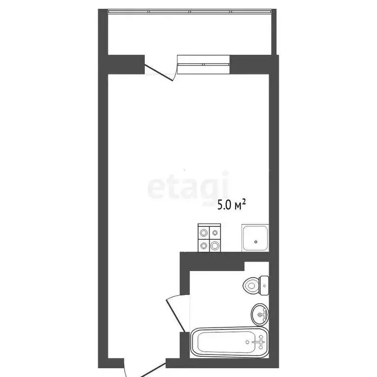 Квартира-студия: Тюмень, Велижанская улица, 66к1 (21.2 м) - Фото 1