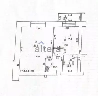 1-к. квартира, 37,2 м, 2/3 эт. - Фото 0